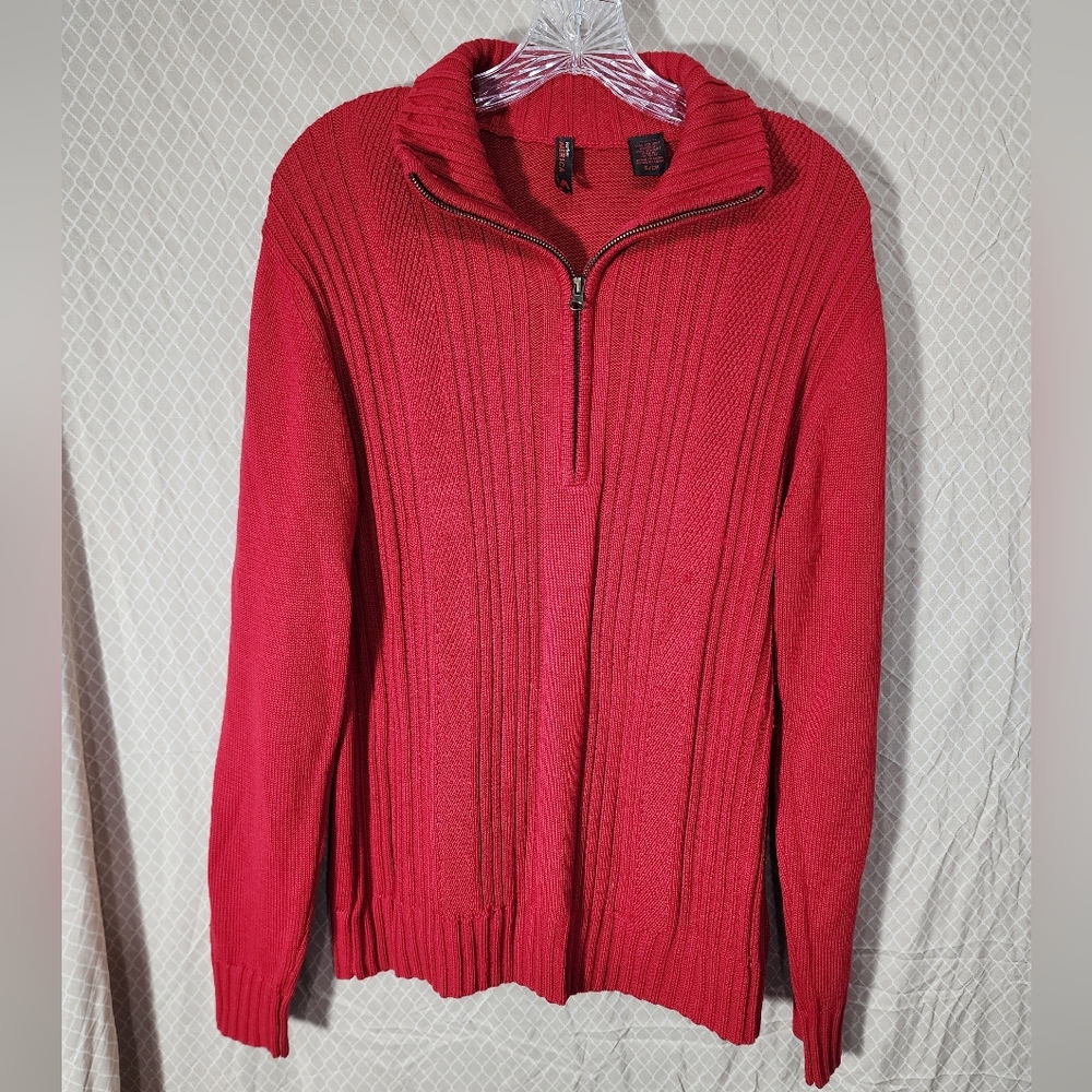 Perry Ellis America Red  1/4 Zip Pull Over Sweater Women's Small